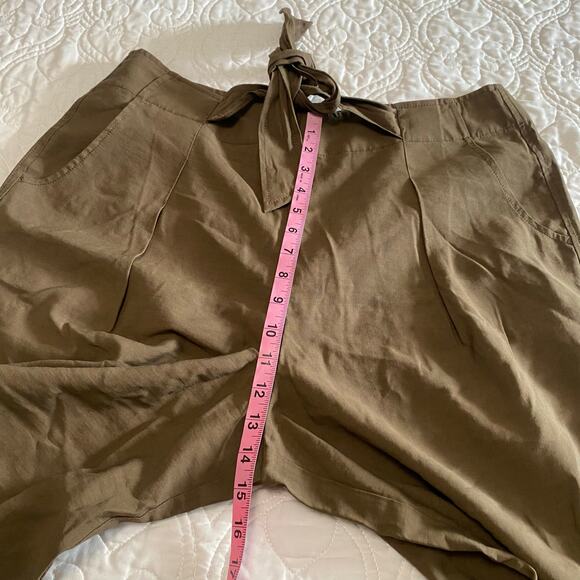 Madewell Mitford Tie Front Wide Leg Pants Women’s Size 14 Slouchy Preppy Cropped - Picture 11 of 11